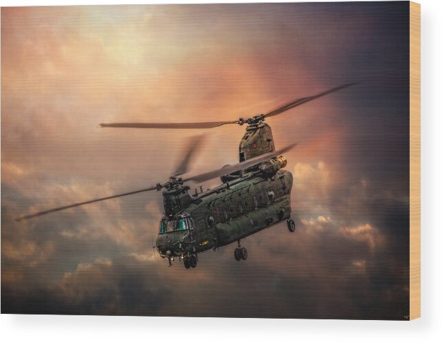 Chinook Wood Print featuring the photograph Heavy Metal by Chris Lord