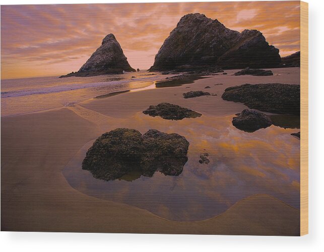 Heceta Head Wood Print featuring the photograph Heceta Head Sunset by Bonnie Bruno