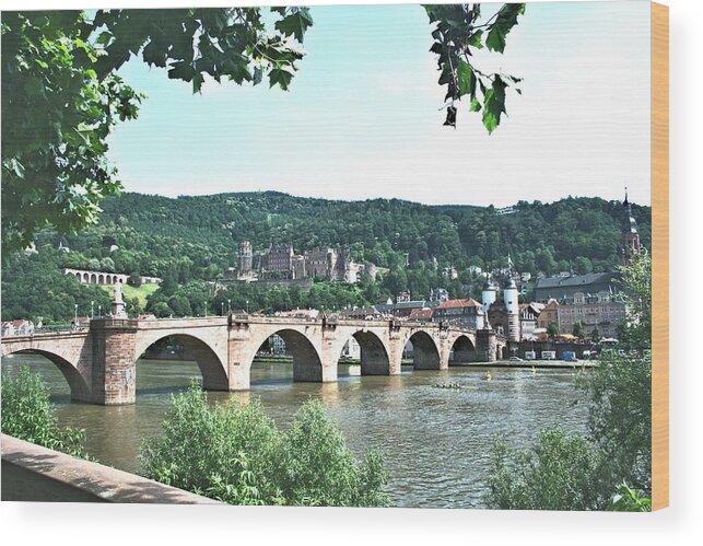 4122 Wood Print featuring the photograph Heidelberg Schloss overlooking the Neckar by Gordon Elwell