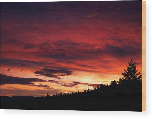 Sunset Wood Print featuring the photograph Hell Rising by Kevin Bone