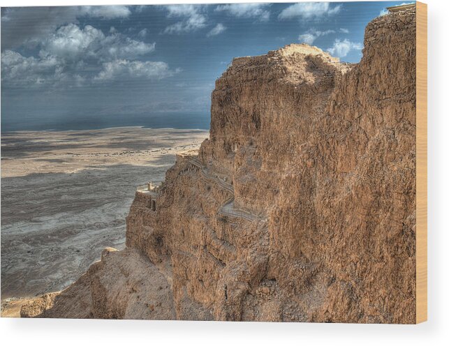 Israel Wood Print featuring the photograph High Above Masada by Don Wolf