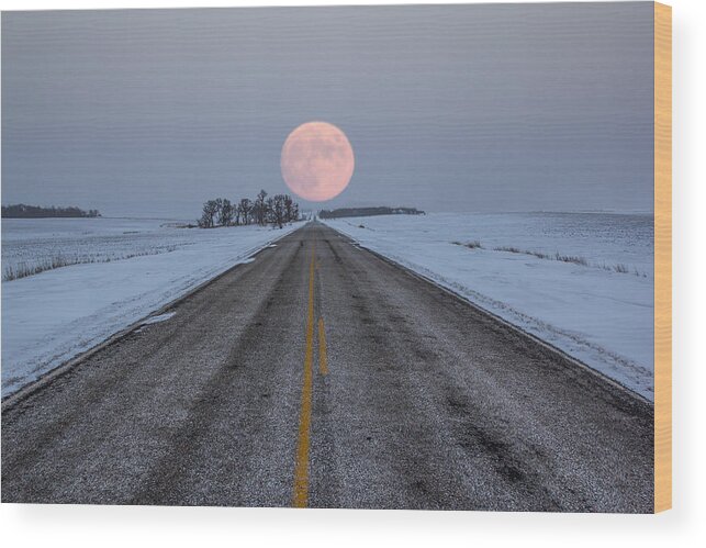 Road To Nowhere Wood Print featuring the photograph Highway to the Moon by Aaron J Groen