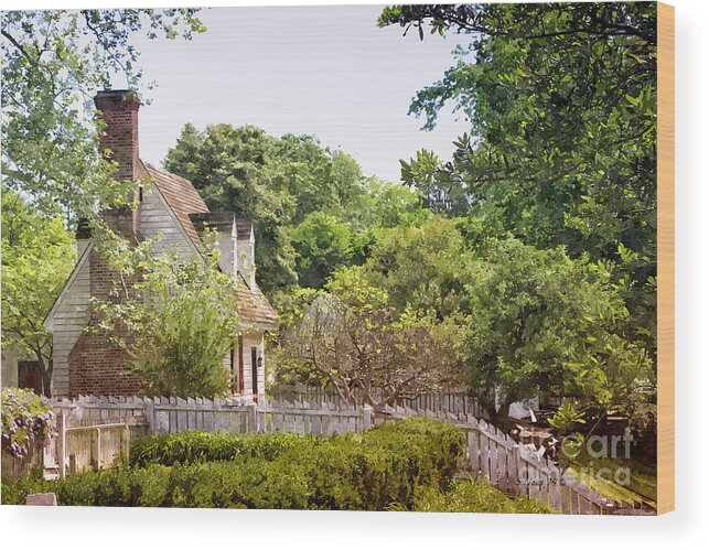 Cottage Wood Print featuring the painting Hill Cottage by Shari Nees