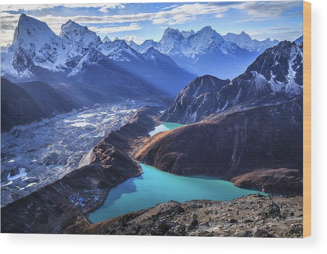 Tranquility Wood Print featuring the photograph Himalaya Landscape, Gokyo Ri by Feng Wei Photography