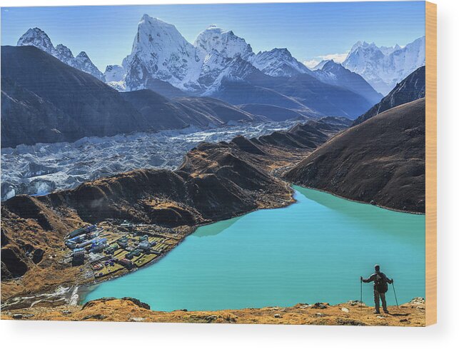 People Wood Print featuring the photograph Himalaya Landscape, Gokyo, Sagarmatha by Feng Wei Photography