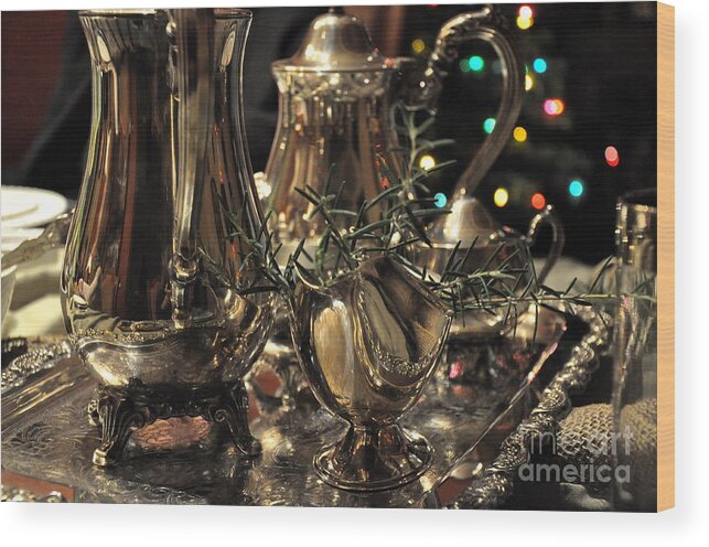 Silver Wood Print featuring the photograph Holiday Silver 2 by Tatyana Searcy