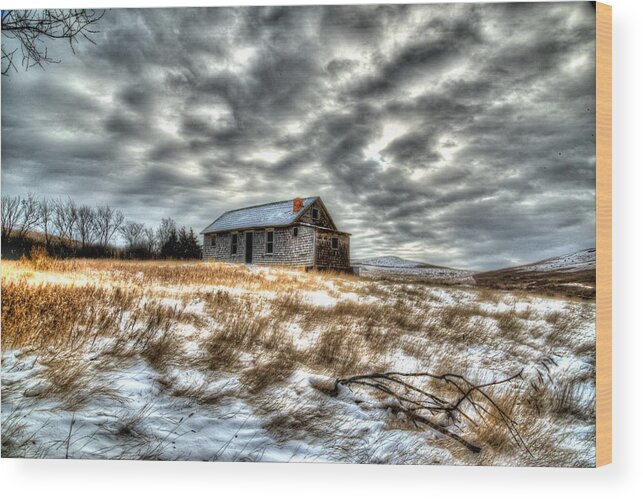 North Dakota Photographs Wood Print featuring the photograph Homestead by Kevin Bone