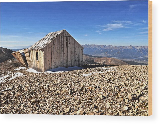 Colorado Wood Print featuring the photograph Horseshoe Mountain Mining Shack by Aaron Spong