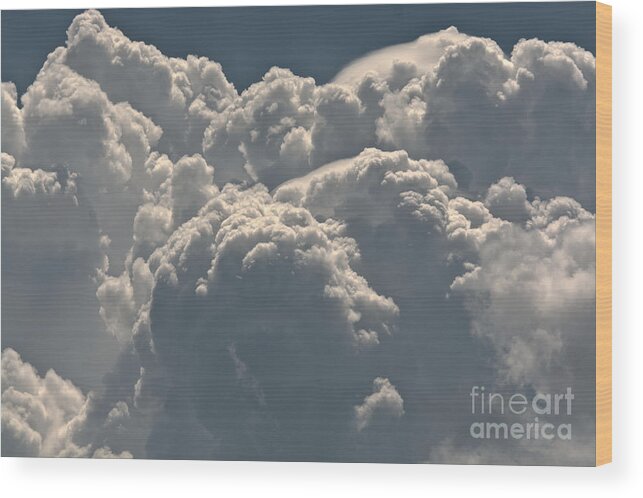 Clouds Wood Print featuring the photograph Hot and Hazy Clouds by Cheryl Baxter