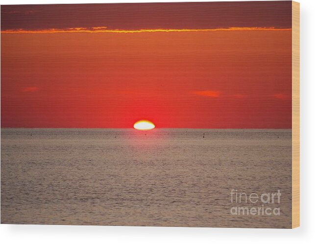 Atlantic Ocean Wood Print featuring the photograph Orange Sky by Eunice Miller