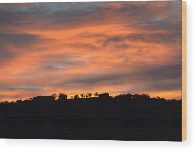Sunrise Wood Print featuring the photograph House In The Sunrise by Dorothea Hanson