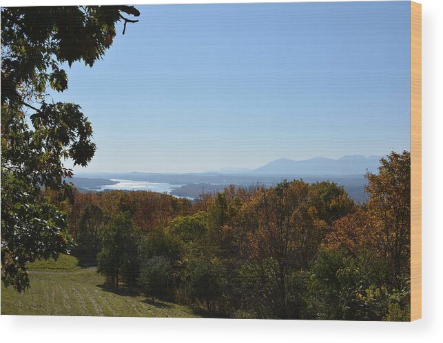 Fall Landscape Of Hudson River From Olana House Catskill New York Wood Print featuring the photograph Hudson River View by Kenneth Cole