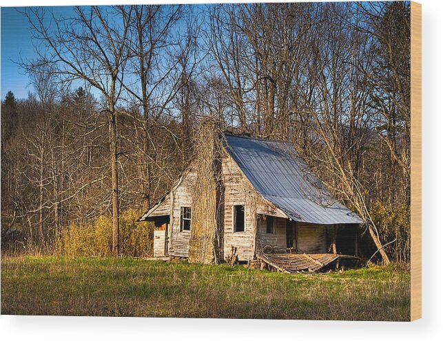 North Georgia Wood Print featuring the photograph Hunter England Cabin - Rustic North Georgia Cabin by Mark Tisdale
