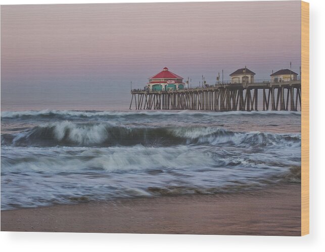 Huntington Pier Wood Print featuring the photograph Huntington Pier II by Ronda Kimbrow