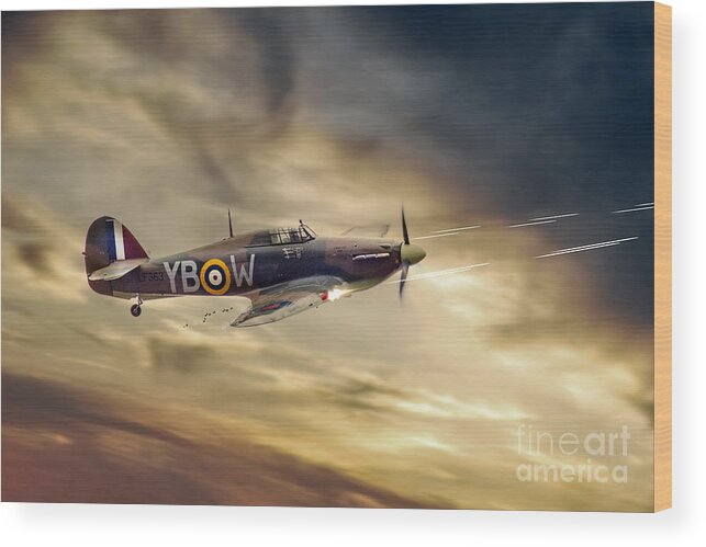 Hawker Hurricane Wood Print featuring the digital art Hurricane Fury by Airpower Art