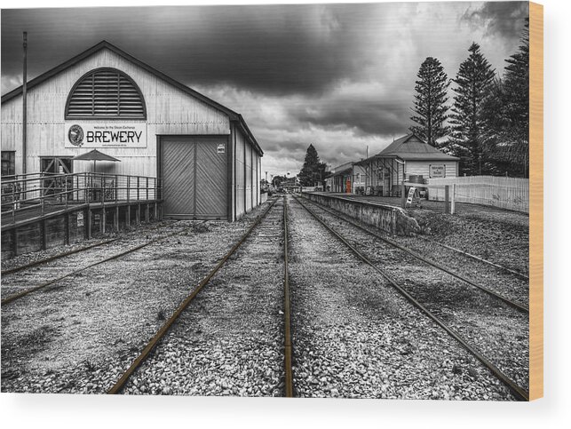 Railway Wood Print featuring the photograph I walk the line by Wayne Sherriff