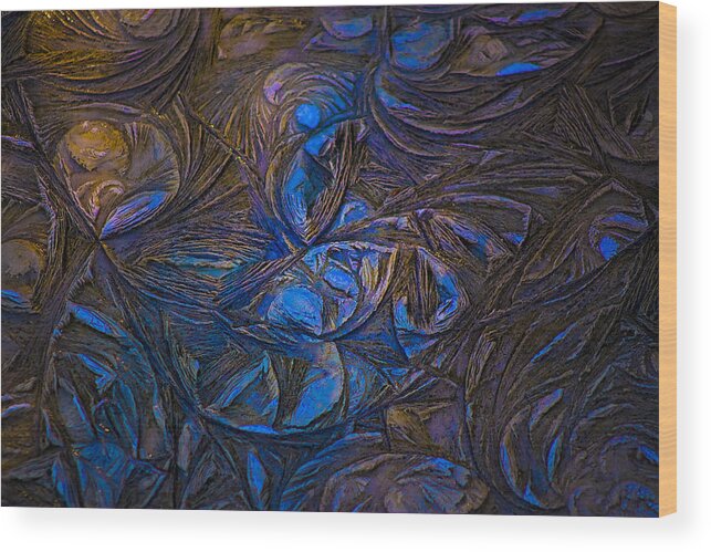 Abstract Wood Print featuring the photograph Ice Abstract by Daniel Martin