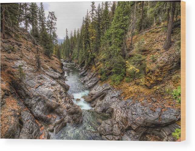Hdr Wood Print featuring the photograph Icicle Gorge by Brad Granger