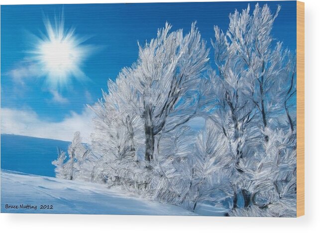 Ice Wood Print featuring the painting Icy Trees by Bruce Nutting