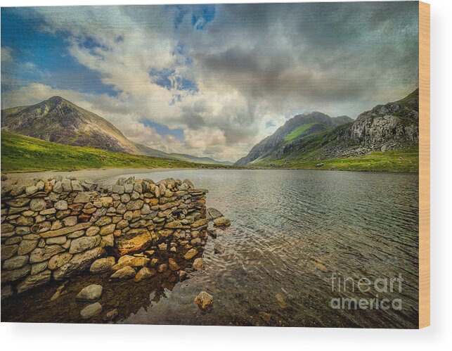Cwm Idwal Wood Print featuring the photograph Idwal Lake Snowdonia #2 by Adrian Evans
