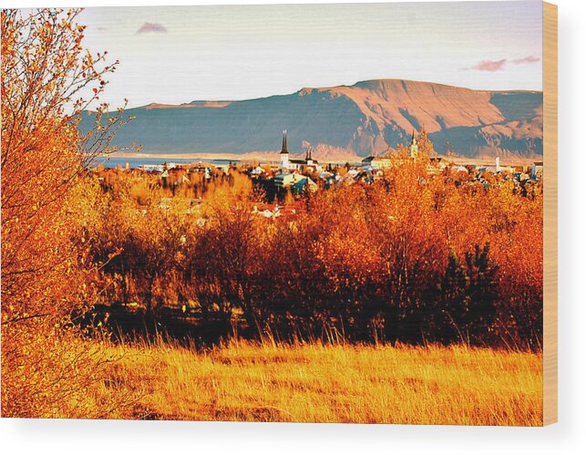 Reykjavik Landscape Wood Print featuring the photograph Impressionist Reykjavik by HweeYen Ong