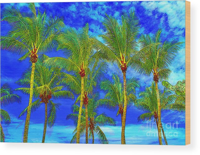 Keri West Wood Print featuring the photograph In A World of Palms by Keri West