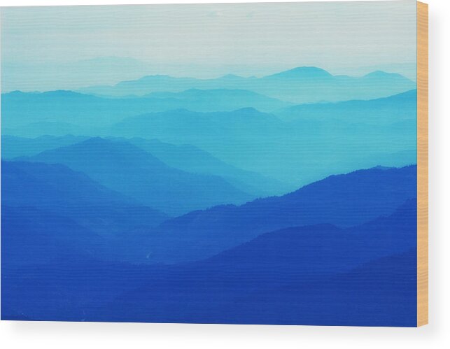 Mountains Wood Print featuring the photograph In the Blue by Lisa Chorny