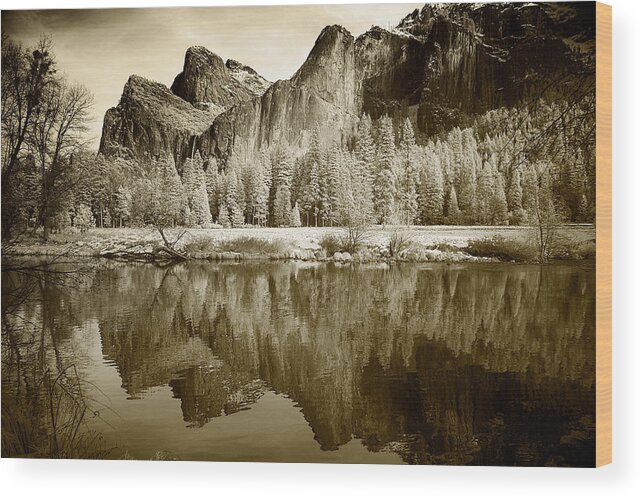 Yosemite Wood Print featuring the photograph Infrared view of Yosemite by Carol M Highsmith
