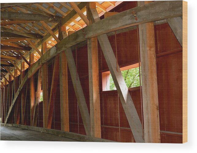 Amish Wood Print featuring the photograph Inside a Covered Bridge 2 by Tana Reiff