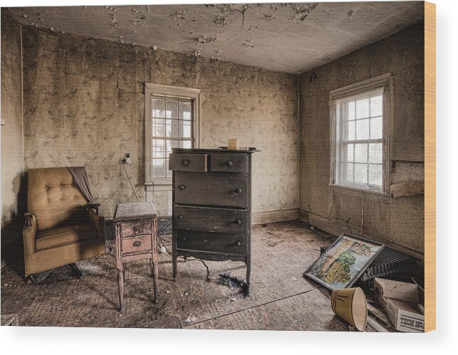 Inside Abandoned House Photos Old Room Life Long Gone Wood Print By Gary Heller