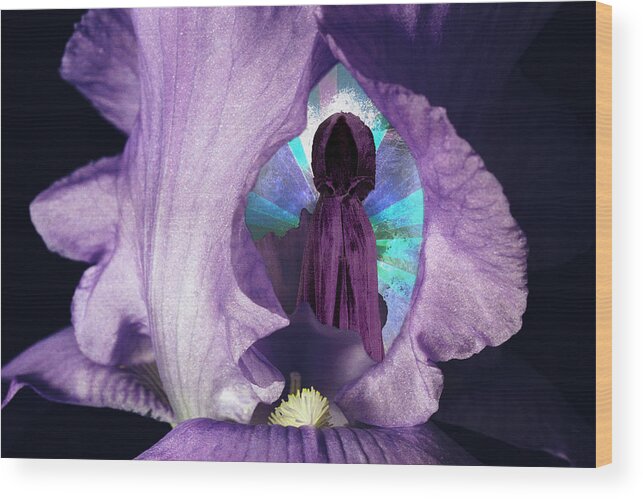 Iris Wood Print featuring the digital art Inside the Iris by Lisa Yount
