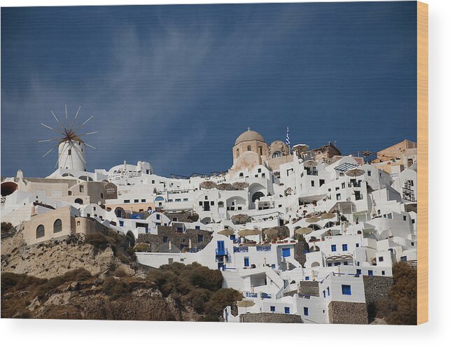 Santorini Wood Print featuring the photograph Inspiring to Perfection by Brenda Kean