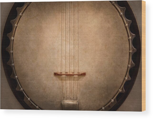 Banjo Wood Print featuring the photograph Instrument - String - I love banjo's by Mike Savad