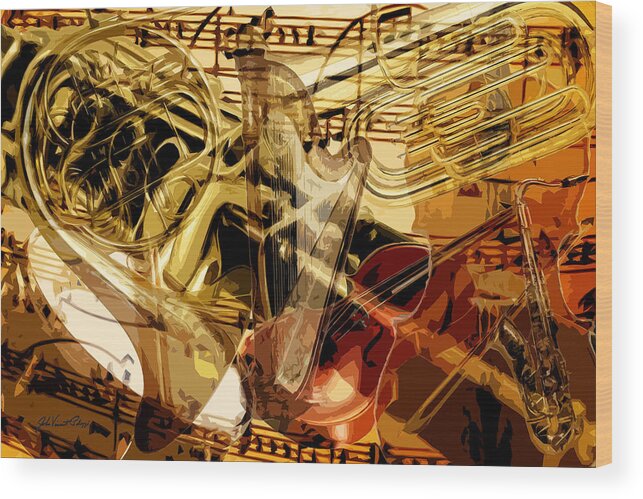 Classical Music Wood Print featuring the digital art Instruments by John Vincent Palozzi