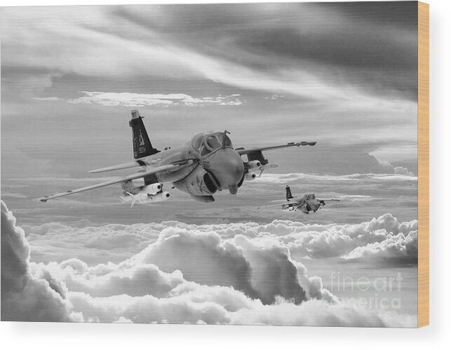 A6 Intruder Wood Print featuring the digital art Intruder by Airpower Art