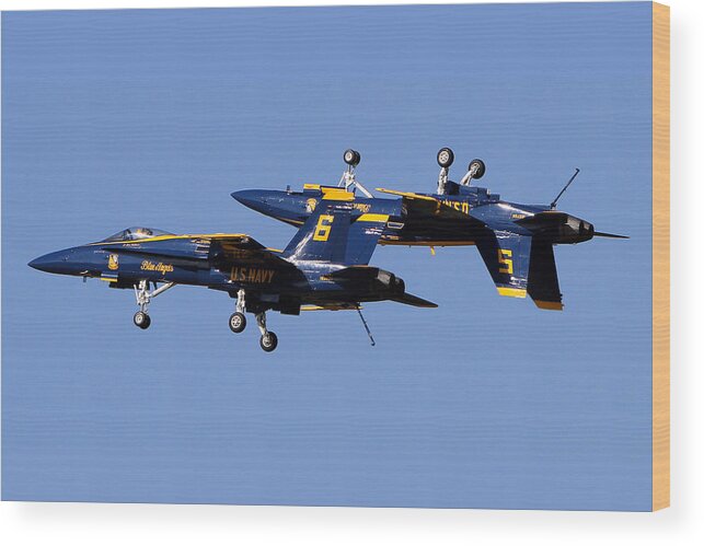 Blue Angels Wood Print featuring the photograph Inverted Angel by John Freidenberg