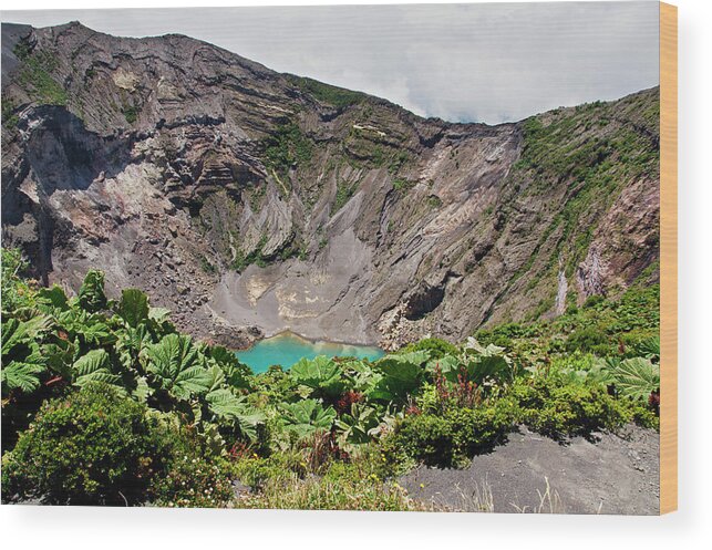 Tranquility Wood Print featuring the photograph Irazu Volcano Main Crater by Kryssia Campos