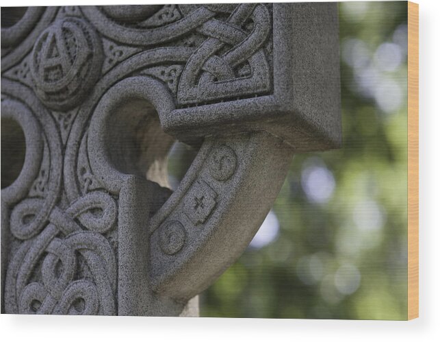 Cemetery Wood Print featuring the photograph Irish Cross by Jon Dickson