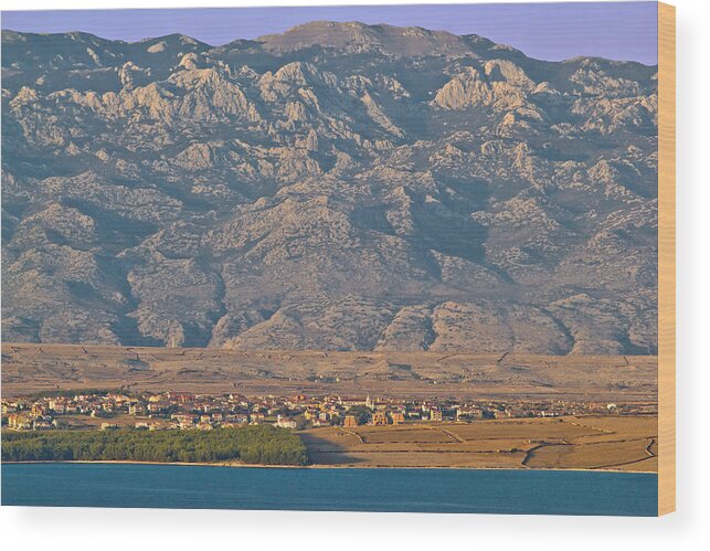 Croatia Wood Print featuring the photograph Island of Pag and Velebit mountain by Brch Photography