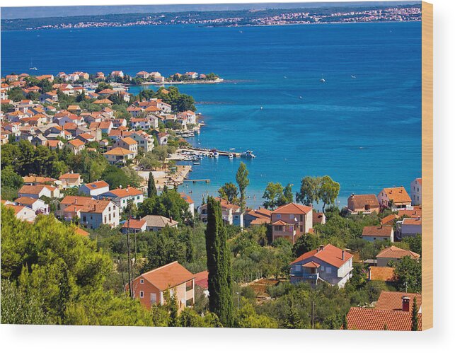 Croatia Wood Print featuring the photograph Island of Ugljan colorful coastline by Brch Photography