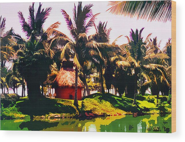 Tropical Island Wood Print featuring the painting Island Paradise by CHAZ Daugherty