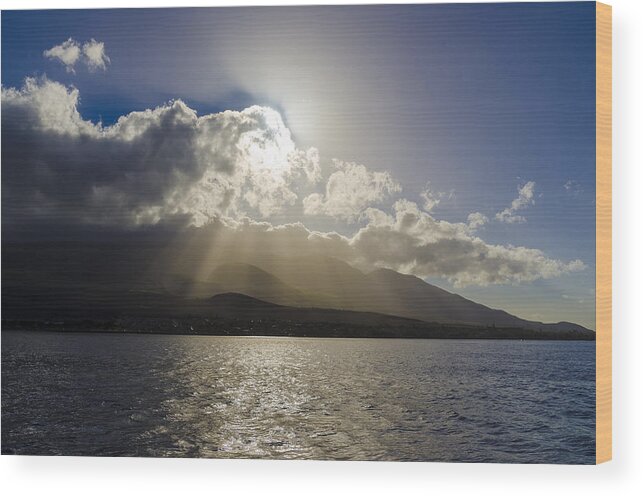 Ocean Wood Print featuring the photograph Island Sunset by Daniel Murphy