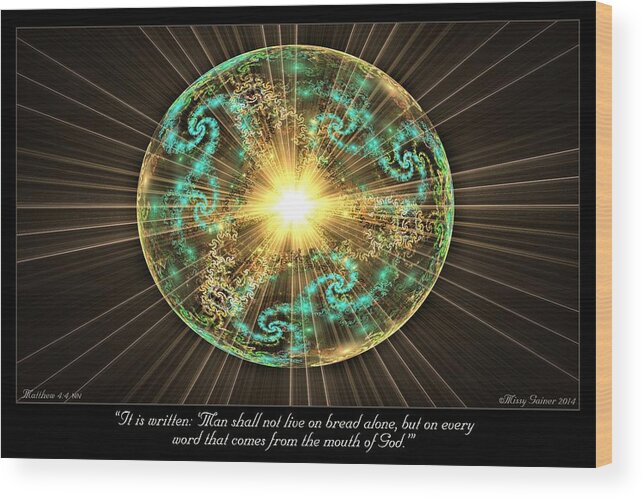 Fractal Wood Print featuring the digital art It Is Written by Missy Gainer