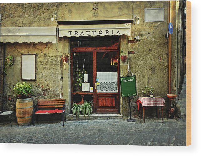 Built Structure Wood Print featuring the photograph Italian Restaurant by Lenta