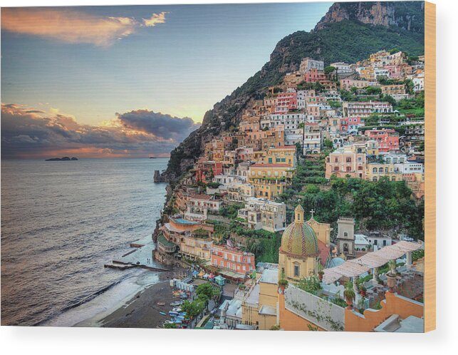 Amalfi Coast Wood Print featuring the photograph Italy, Amalfi Coast, Positano by Michele Falzone