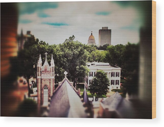 Electric Building Wood Print featuring the photograph Jackson Skyline from Electric Building by Jim Albritton