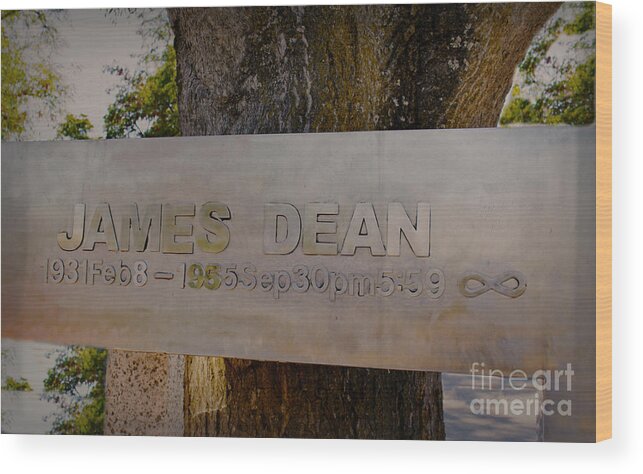James Dean Wood Print featuring the photograph James Dean James Dean by Janice Pariza