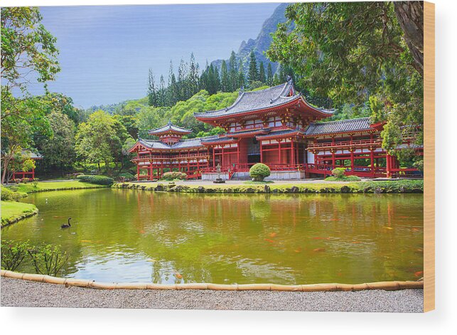 Ancient Wood Print featuring the photograph Japanese ByodoIn Temple by Ami Parikh