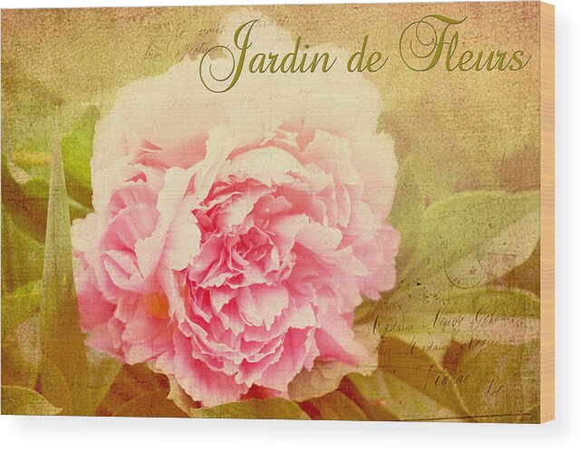 Flowers Wood Print featuring the digital art Jardin de Fleurs by Trina Ansel