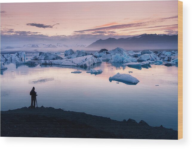 Tranquility Wood Print featuring the photograph Jökulsárlón Glacier Lagoon, Iceland by Www.tonnaja.com